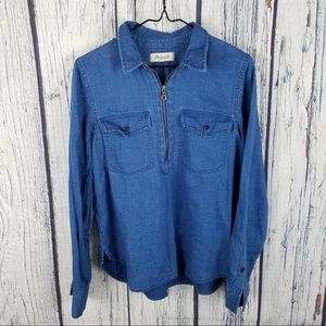 Womens Madewell Denim Pullover Top Size Large L
